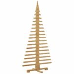 Wooden Christmas Tree with Stand Brown 150 cm Solid pine wood