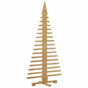 Wooden Christmas Tree with Stand Brown 150 cm Solid pine wood