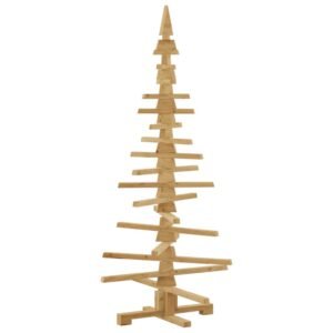 Wooden Christmas Tree with Stand Brown 150 cm Solid pine wood