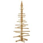 Wooden Christmas Tree with Stand Brown 180 cm Solid pine wood