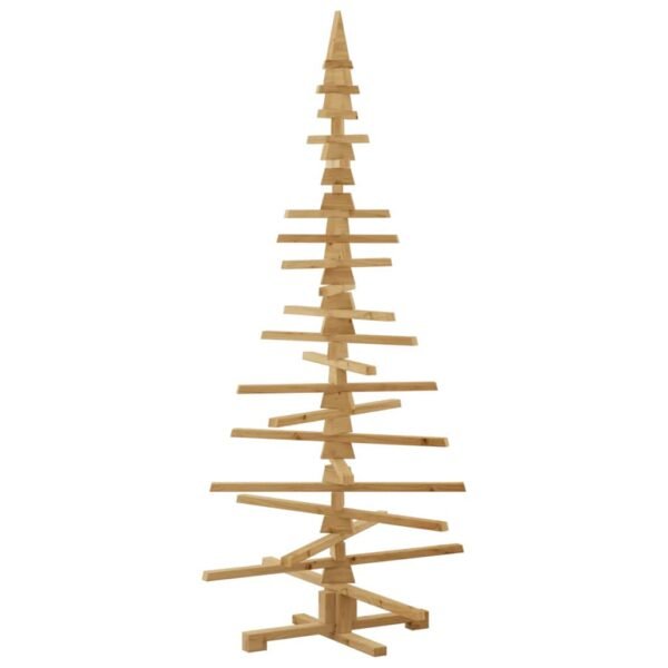 Wooden Christmas Tree with Stand Brown 180 cm Solid pine wood