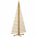 Wooden Christmas Tree with Stand Brown 180 cm Solid pine wood