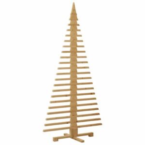 Wooden Christmas Tree with Stand Brown 180 cm Solid pine wood