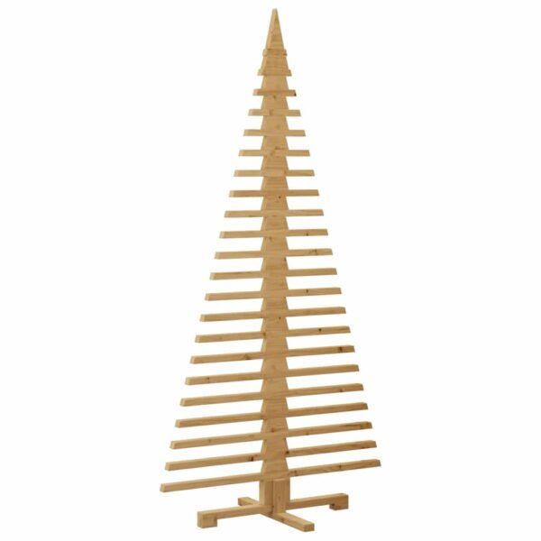 Wooden Christmas Tree with Stand Brown 180 cm Solid pine wood