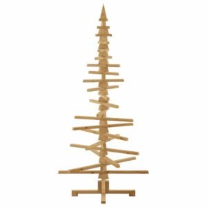 Wooden Christmas Tree with Stand Brown 180 cm Solid pine wood