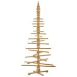 Wooden Christmas Tree with Stand Brown 210 cm Solid pine wood