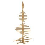 Wooden Christmas Tree with Stand Brown 210 cm Solid pine wood