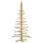 Wooden Christmas Tree with Stand Brown 210 cm Solid pine wood