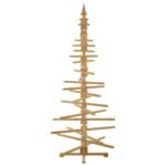 Wooden Christmas Tree with Stand Brown 210 cm Solid pine wood