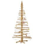 Wooden Christmas Tree with Stand Brown 210 cm Solid pine wood