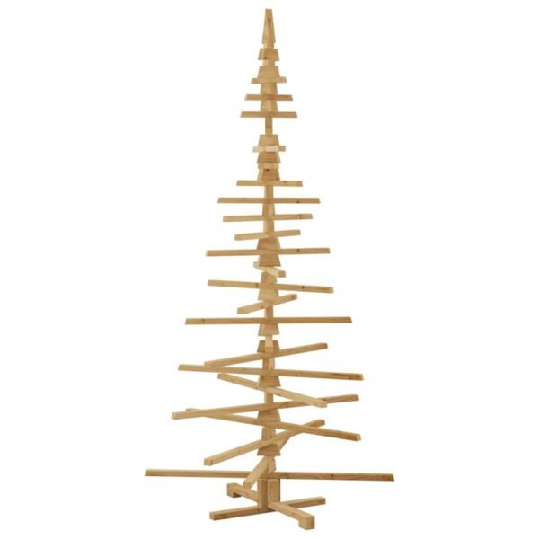 Wooden Christmas Tree with Stand Brown 210 cm Solid pine wood