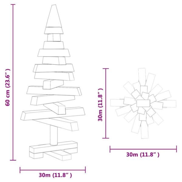 Christmas Trees with Stand Natural 60 cm Solid pine wood