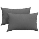 Sofa Pillows 2 pcs Dark Grey 50 x 30 cm Fabric