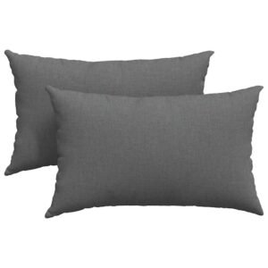 Sofa Pillows 2 pcs Dark Grey 50 x 30 cm Fabric