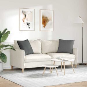 Sofa Pillows 2 pcs Dark Grey 50 x 50 cm Fabric