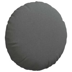 Seat Cushions 2 pcs Dark Grey Ø60 x 21 cm Fabric