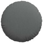 Seat Cushions 2 pcs Dark Grey Ø60 x 21 cm Fabric