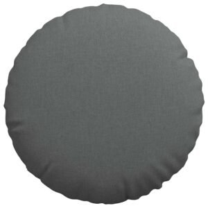 Seat Cushions 2 pcs Dark Grey Ø60 x 21 cm Fabric