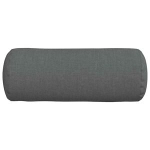 Bolster Pillows 2 pcs Dark Grey Ø 15 x 40 cm Fabric