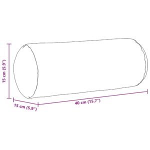 Bolster Pillows 2 pcs Dark Grey Ø 15 x 40 cm Fabric