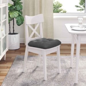 Seat Cushions 4 pcs Dark Grey 45 x 45 x 12 cm Fabric