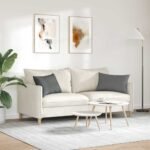 Sofa Pillows 2 pcs Dark Grey 60 x 40 cm Fabric