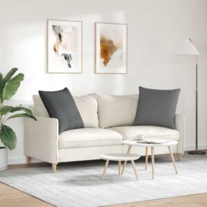 Sofa Pillows 2 pcs Dark Grey 60 x 60 cm Fabric