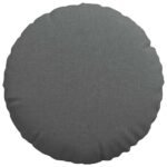 Seat Cushions 2 pcs Dark Grey Ø40 x 13 cm Fabric