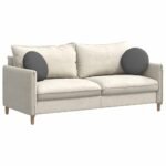 Seat Cushions 2 pcs Dark Grey Ø40 x 13 cm Fabric
