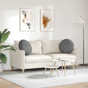 Seat Cushions 2 pcs Dark Grey Ø50 x 19 cm Fabric