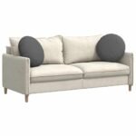 Seat Cushions 2 pcs Dark Grey Ø50 x 19 cm Fabric