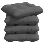 Seat Cushions 4 pcs Dark Grey 40 x 40 x 12 cm Fabric