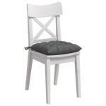 Seat Cushions 4 pcs Dark Grey 40 x 40 x 6 cm Fabric