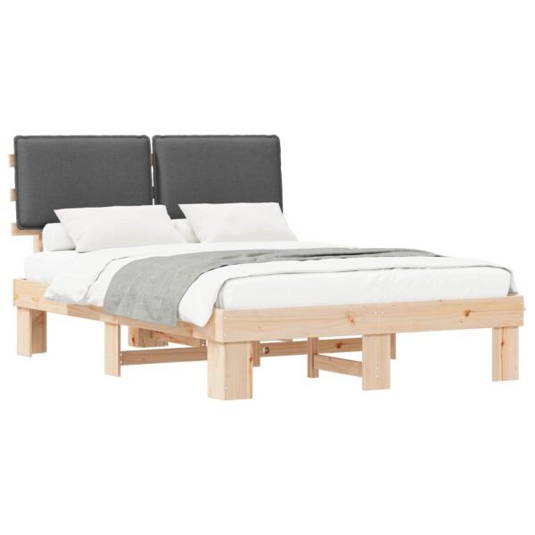 Bed Frame with Upholstered Headboard Dark Grey 150 x 200 cm