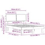 Bed Frame with Upholstered Headboard Dark Grey 150 x 200 cm