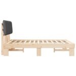 Bed Frame with Upholstered Headboard Dark Grey 135 x 190 cm
