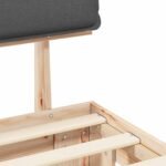 Bed Frame with Upholstered Headboard Dark Grey 90 x 190 cm