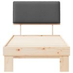 Bed Frame with Upholstered Headboard Dark Grey 90 x 190 cm