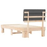 Bed Frame with Upholstered Headboard Dark Grey 90 x 190 cm