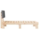 Bed Frame with Upholstered Headboard Dark Grey 90 x 190 cm