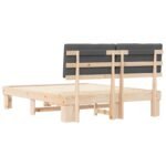 Bed Frame with Upholstered Headboard Dark Grey 150 x 200 cm
