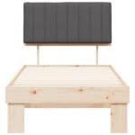 Bed Frame with Upholstered Headboard Dark Grey 90 x 190 cm