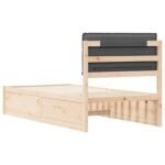 Bed Frame with Upholstered Headboard Dark Grey 90 x 190 cm