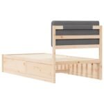 Bed Frame with Upholstered Headboard Dark Grey 90 x 190 cm