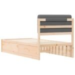 Bed Frame with Upholstered Headboard Dark Grey 90 x 190 cm