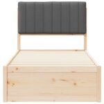 Bed Frame with Upholstered Headboard Dark Grey 90 x 190 cm