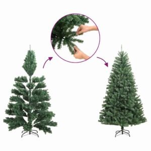 Christmas Tree with 300 LEDs with Stand Green 180 cm PVC