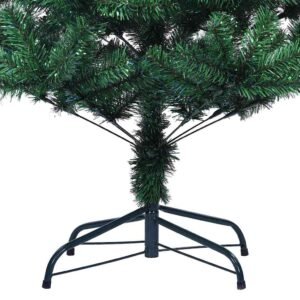 Artificial Pre-lit Christmas Tree Green 150 cm PVC and Metal