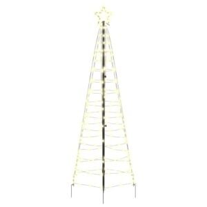 LED Christmas Tree with Ground Spikes Warm White 250 cm Iron