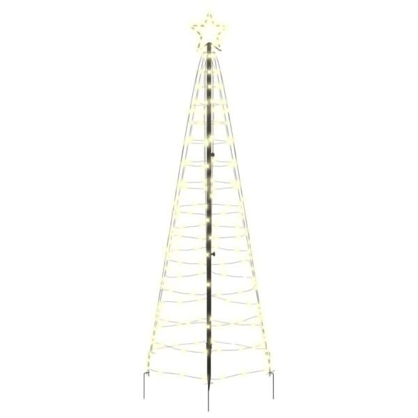 LED Christmas Tree with Ground Spikes Warm White 250 cm Iron